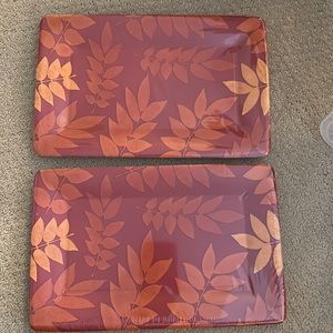 16 Autumn Branches Large Rectangle Plastic Coated Plates Thanksgiving